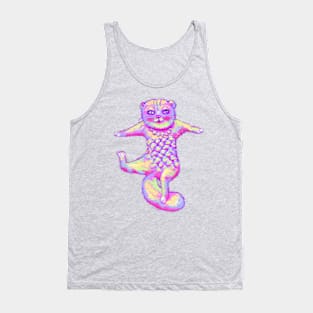 Fluffy rainbow Scottish shorthair cat Tank Top